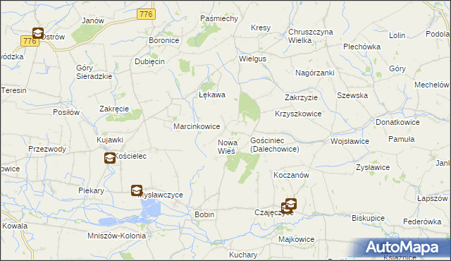 mapa Dalechowice, Dalechowice na mapie Targeo