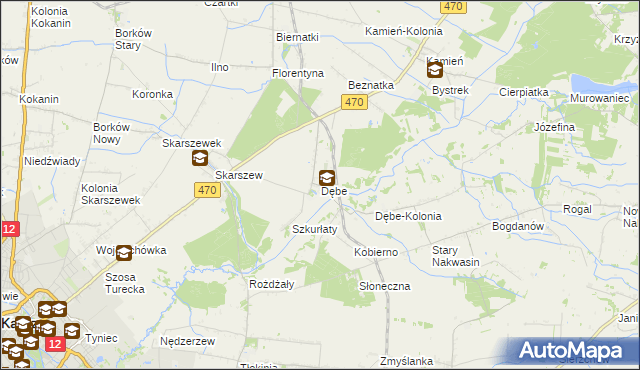 mapa Dębe gmina Żelazków, Dębe gmina Żelazków na mapie Targeo