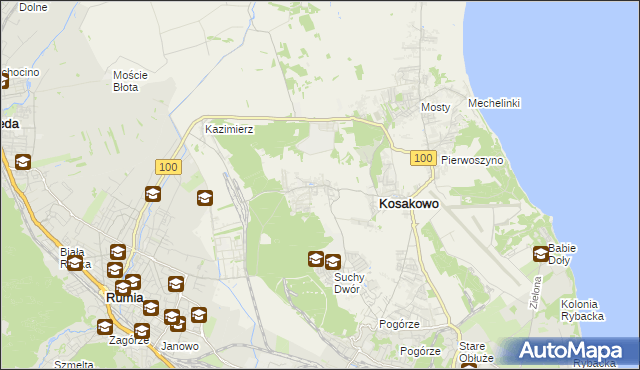 mapa Dębogórze, Dębogórze na mapie Targeo