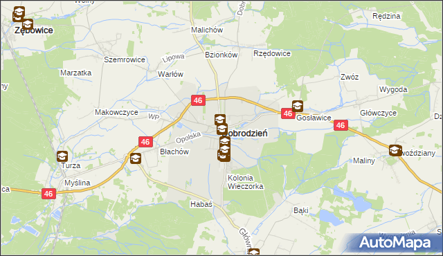 mapa Dobrodzień, Dobrodzień na mapie Targeo