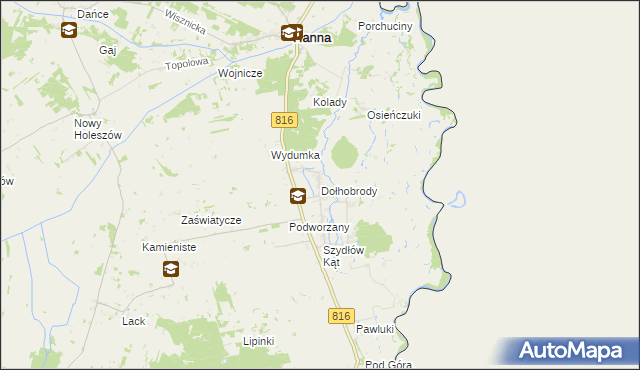 mapa Dołhobrody, Dołhobrody na mapie Targeo