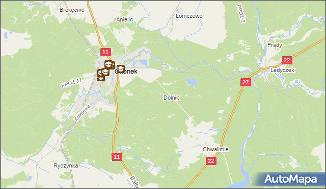 mapa Dolnik gmina Okonek, Dolnik gmina Okonek na mapie Targeo