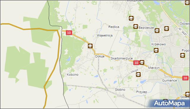 mapa Dołuje, Dołuje na mapie Targeo