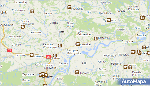 mapa Domosławice, Domosławice na mapie Targeo