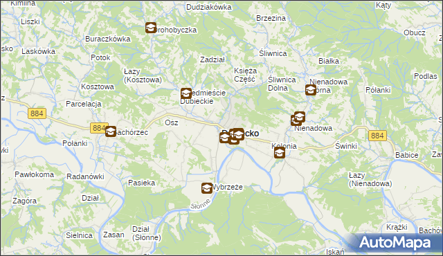 mapa Dubiecko, Dubiecko na mapie Targeo