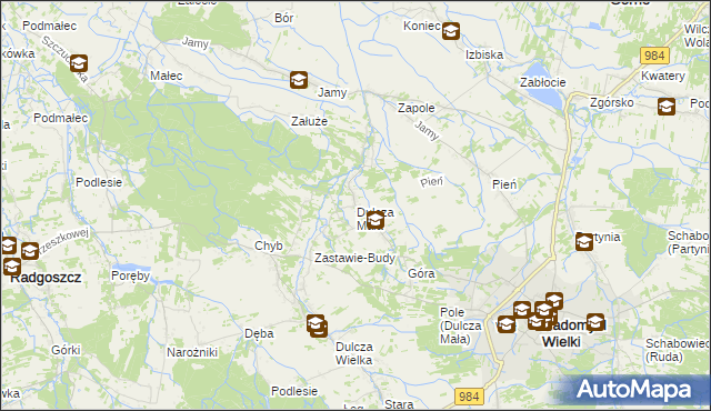 mapa Dulcza Mała, Dulcza Mała na mapie Targeo