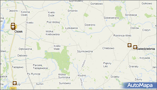 mapa Dzierzenek, Dzierzenek na mapie Targeo