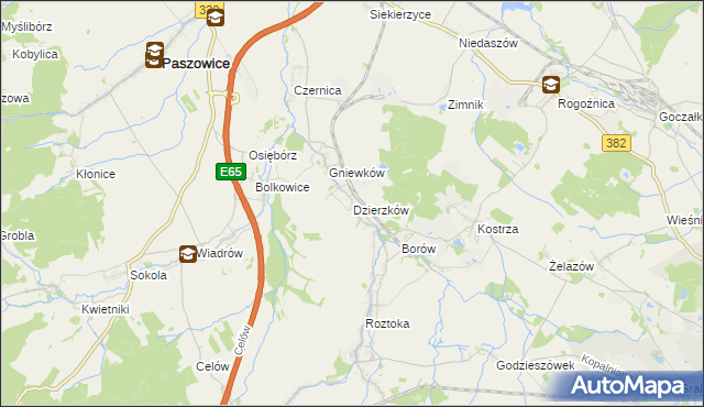 mapa Dzierzków, Dzierzków na mapie Targeo