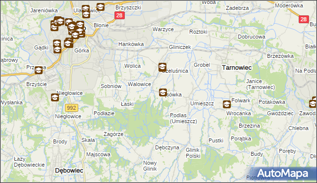 mapa Gąsówka, Gąsówka na mapie Targeo