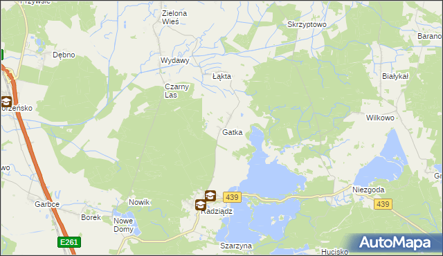 mapa Gatka gmina Żmigród, Gatka gmina Żmigród na mapie Targeo