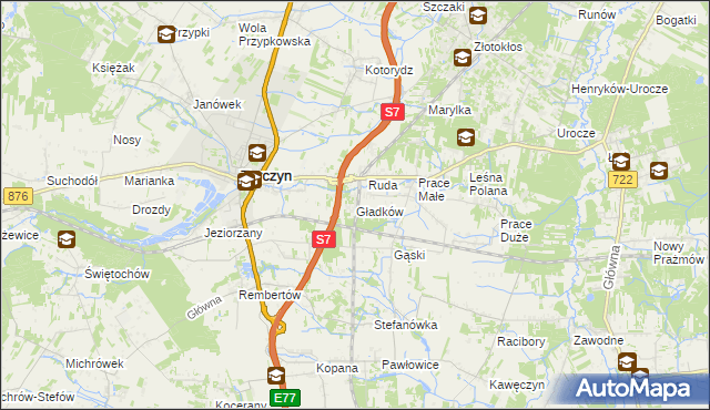 mapa Gładków, Gładków na mapie Targeo
