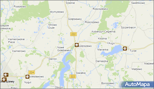 mapa Godziszewo gmina Skarszewy, Godziszewo gmina Skarszewy na mapie Targeo
