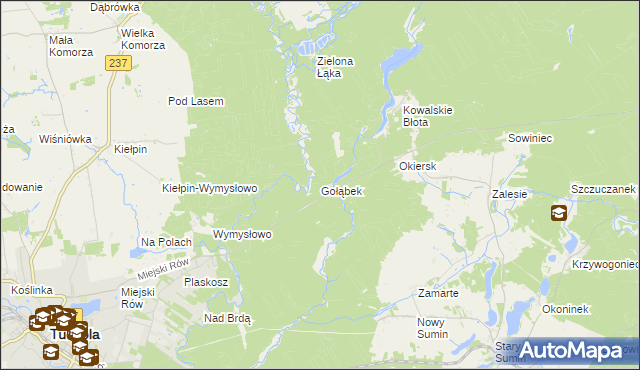 mapa Gołąbek gmina Cekcyn, Gołąbek gmina Cekcyn na mapie Targeo