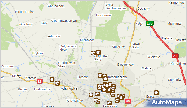 mapa Gołębiew Stary, Gołębiew Stary na mapie Targeo