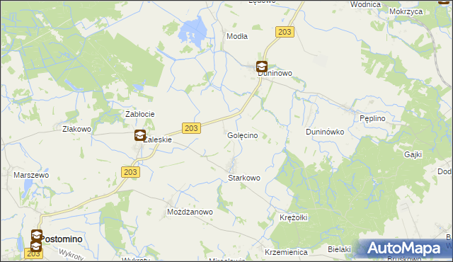 mapa Golęcino, Golęcino na mapie Targeo