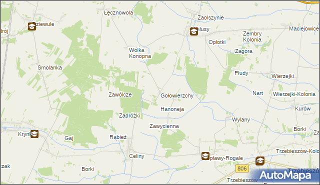 mapa Gołowierzchy, Gołowierzchy na mapie Targeo