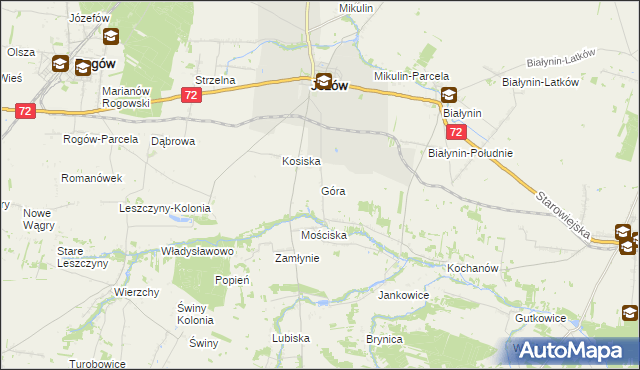 mapa Góra gmina Jeżów, Góra gmina Jeżów na mapie Targeo