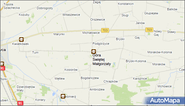 mapa Góra Świętej Małgorzaty, Góra Świętej Małgorzaty na mapie Targeo