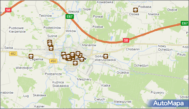 mapa Górka Wieruszowska, Górka Wieruszowska na mapie Targeo