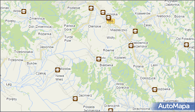 mapa Górki gmina Brzozów, Górki gmina Brzozów na mapie Targeo