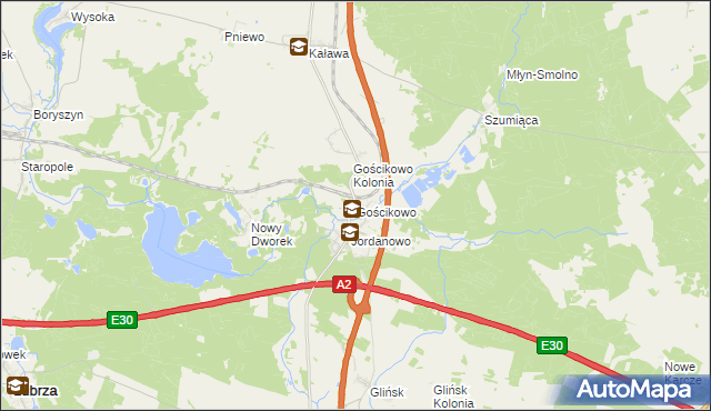 mapa Gościkowo, Gościkowo na mapie Targeo