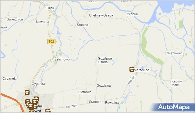 mapa Gozdawa Osada, Gozdawa Osada na mapie Targeo