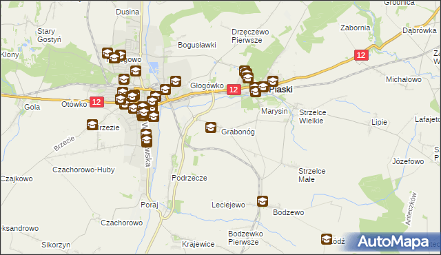 mapa Grabonóg, Grabonóg na mapie Targeo