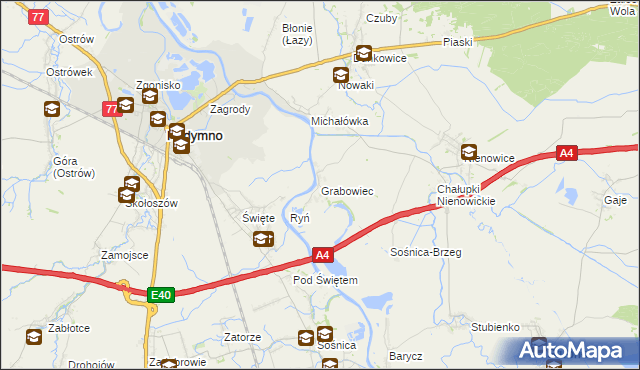 mapa Grabowiec gmina Radymno, Grabowiec gmina Radymno na mapie Targeo