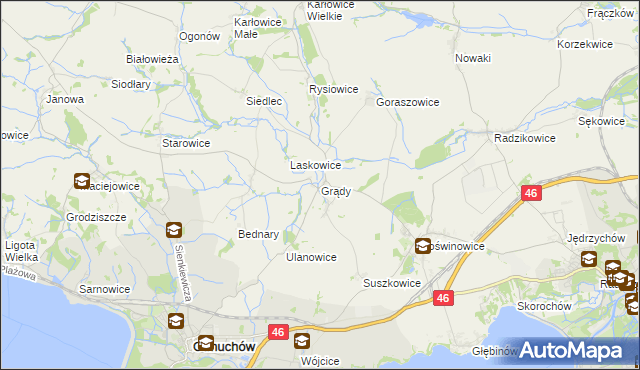 mapa Grądy gmina Otmuchów, Grądy gmina Otmuchów na mapie Targeo