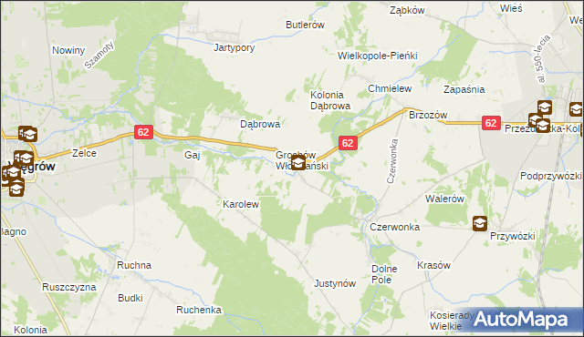 mapa Grochów Szlachecki, Grochów Szlachecki na mapie Targeo