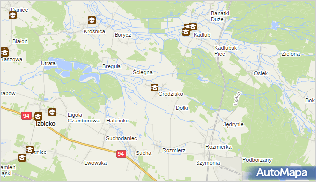 mapa Grodzisko gmina Strzelce Opolskie, Grodzisko gmina Strzelce Opolskie na mapie Targeo