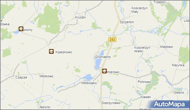 mapa Gromadno gmina Wyrzysk, Gromadno gmina Wyrzysk na mapie Targeo