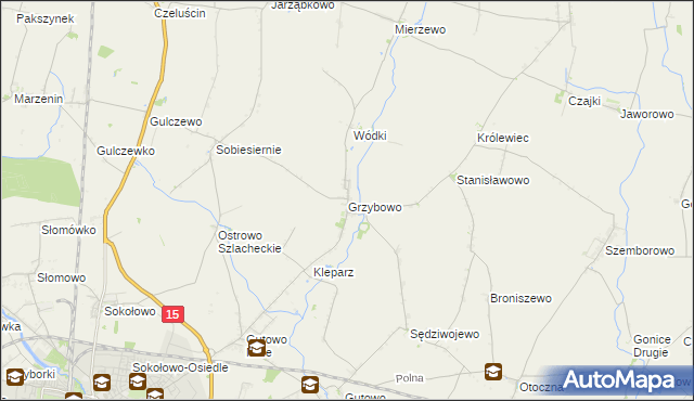mapa Grzybowo gmina Września, Grzybowo gmina Września na mapie Targeo