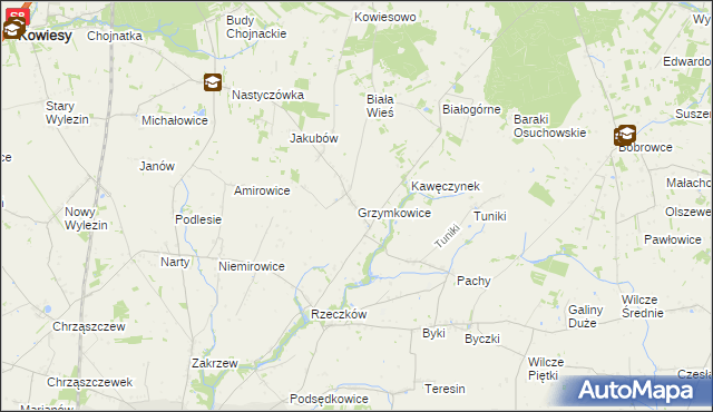 mapa Grzymkowice, Grzymkowice na mapie Targeo