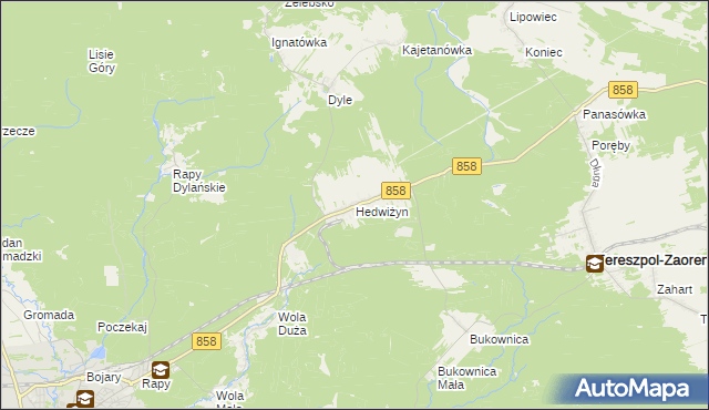 mapa Hedwiżyn, Hedwiżyn na mapie Targeo