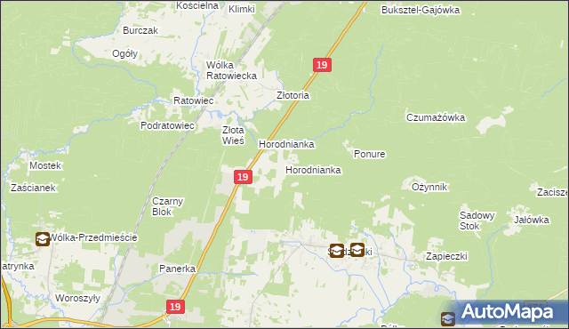 mapa Horodnianka gmina Wasilków, Horodnianka gmina Wasilków na mapie Targeo