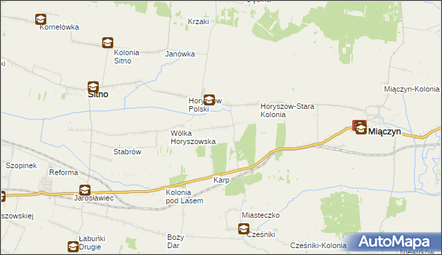 mapa Horyszów-Nowa Kolonia, Horyszów-Nowa Kolonia na mapie Targeo