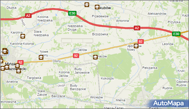 mapa Ignaców gmina Mińsk Mazowiecki, Ignaców gmina Mińsk Mazowiecki na mapie Targeo