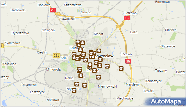 mapa Inowrocławia, Inowrocław na mapie Targeo