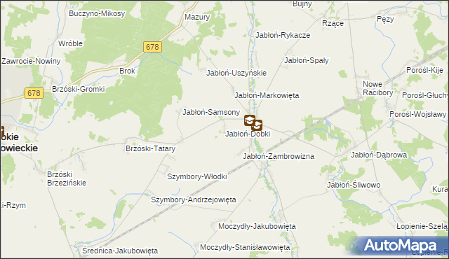 mapa Jabłoń-Dobki, Jabłoń-Dobki na mapie Targeo