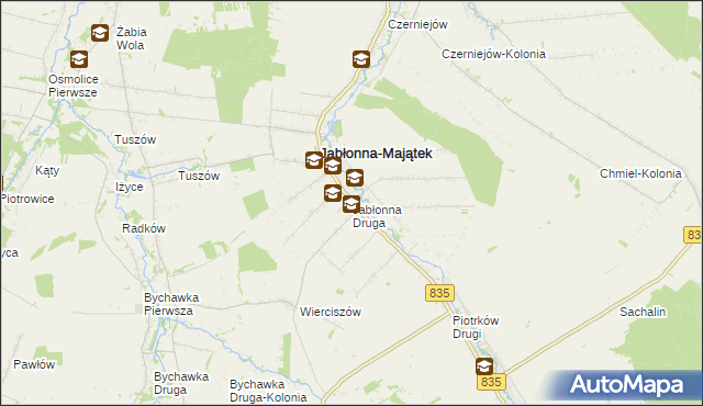 mapa Jabłonna Druga, Jabłonna Druga na mapie Targeo