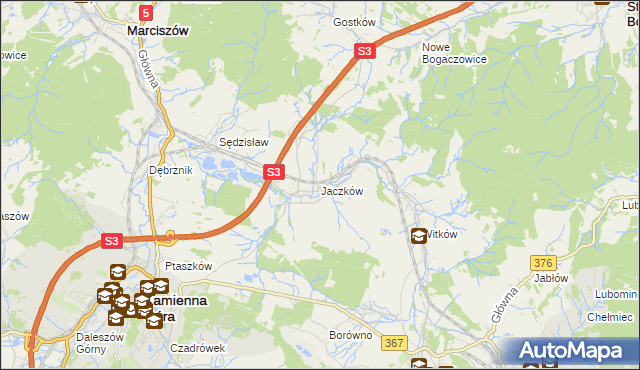 mapa Jaczków, Jaczków na mapie Targeo