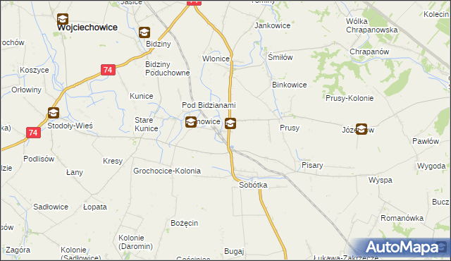 mapa Jakubowice gmina Ożarów, Jakubowice gmina Ożarów na mapie Targeo
