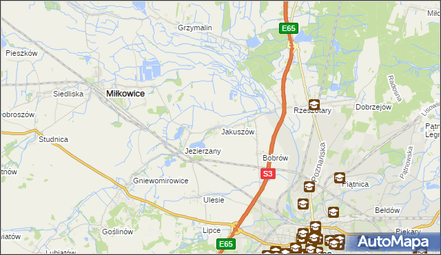 mapa Jakuszów, Jakuszów na mapie Targeo
