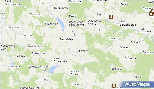 mapa Janów gmina Łęki Szlacheckie, Janów gmina Łęki Szlacheckie na mapie Targeo