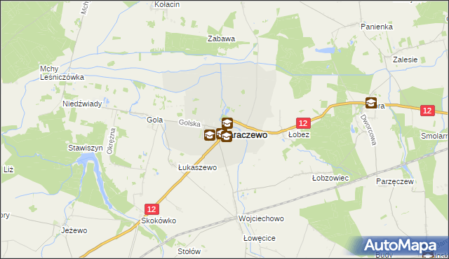 mapa Jaraczewo powiat jarociński, Jaraczewo powiat jarociński na mapie Targeo