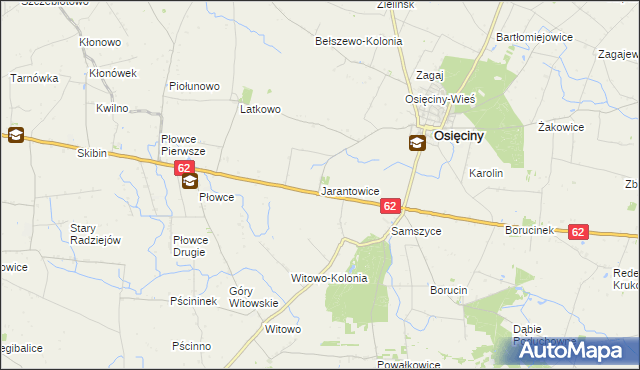 mapa Jarantowice gmina Osięciny, Jarantowice gmina Osięciny na mapie Targeo