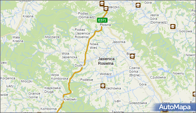 mapa Jasienica Rosielna, Jasienica Rosielna na mapie Targeo