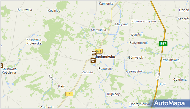 mapa Jasionówka, Jasionówka na mapie Targeo