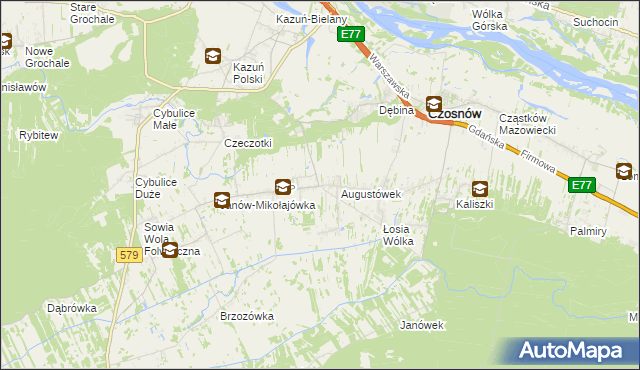 mapa Jesionka gmina Czosnów, Jesionka gmina Czosnów na mapie Targeo